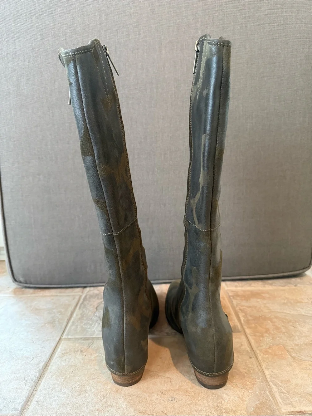 Donald J. Pliner Olive Green Camo Boots